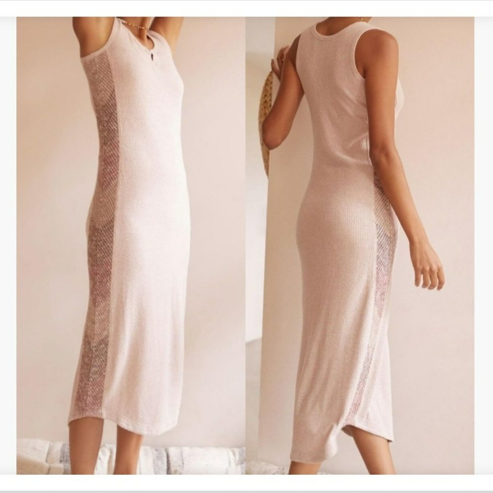 Anthropologie Daily Practice Slim Knit Midi Dress Size Medium